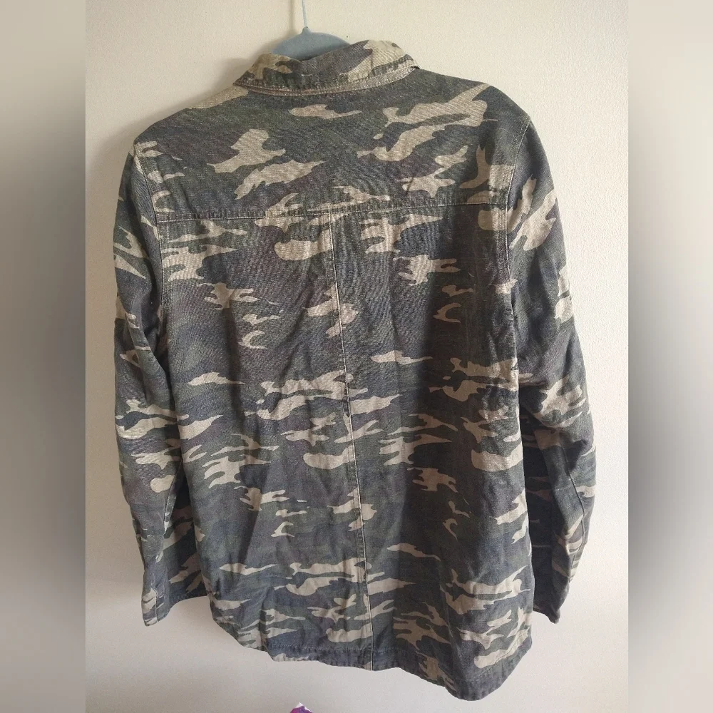 Zanerobe Men's‎ Military Camo Jacket Solid Buttons Up Shirt Size M